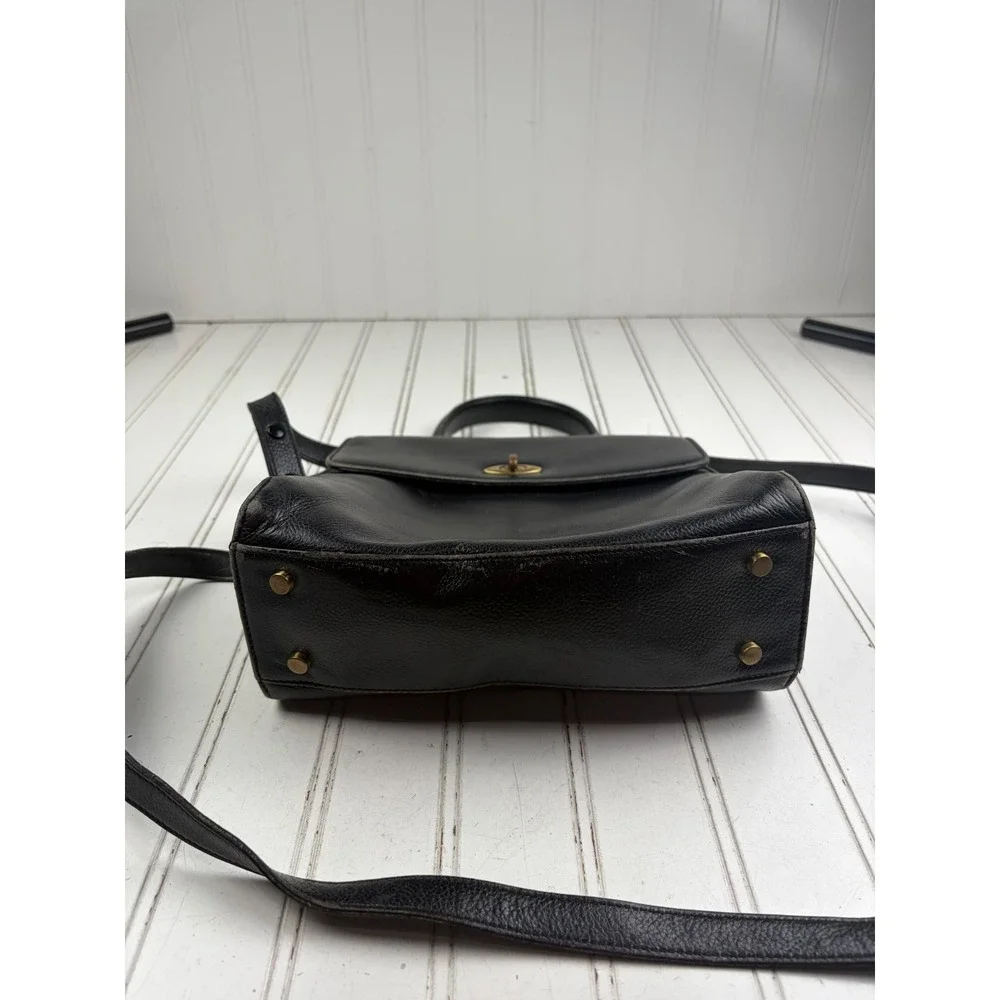 Coach Vintage Y2K Black Pebbled Leather Restored Court Crossbody Bag Purse $520